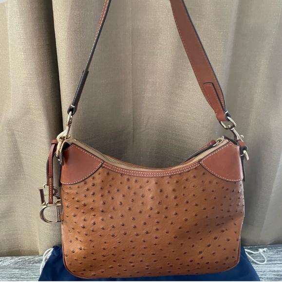 Dooney and Bourke Ostrich Hobo in the color Caramel EUC - Picture 7 of 9